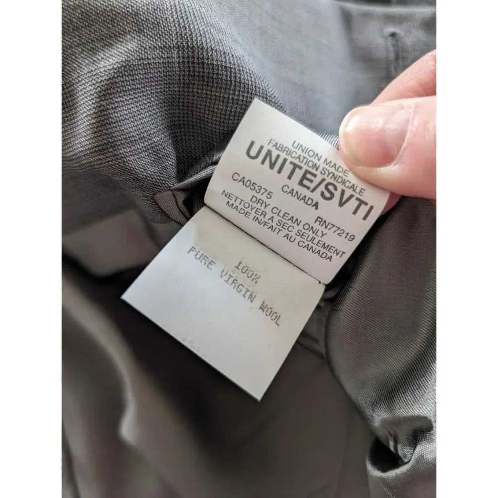 Men's BOTANY Five Hundred‎ 500 Suit Blazer Size 46 Regular 100% Virgin Wool Grey